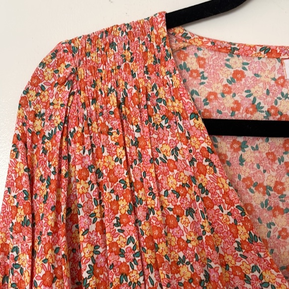 Faithfull the Brand Margherita Smocked Floral Mini Dress, Size 4 - Picture 7 of 15